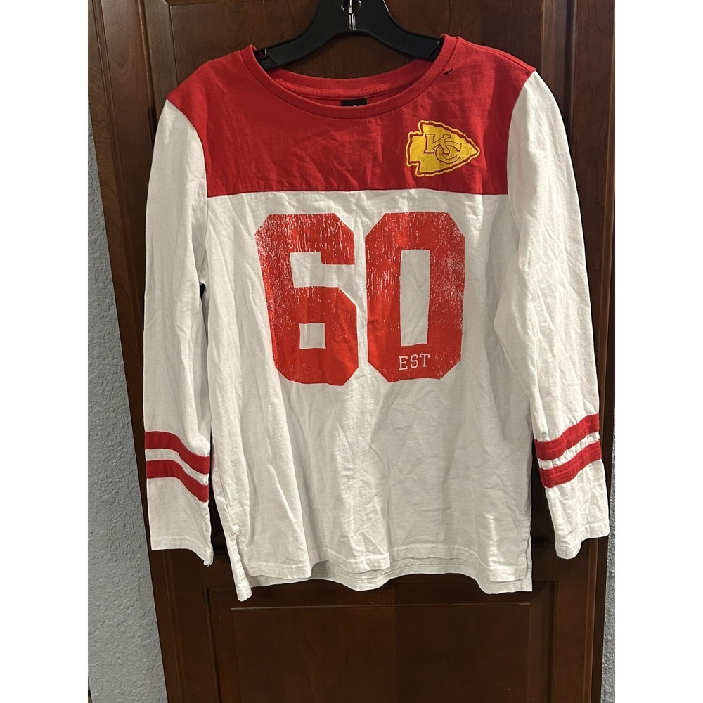 Kansas City Chiefs Women's Long Sleeve T Shirt Small NFL Team Apparel White/Red